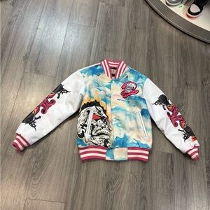 X brand colorful varsity jacket